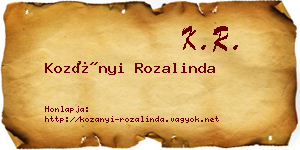 Kozányi Rozalinda névjegykártya