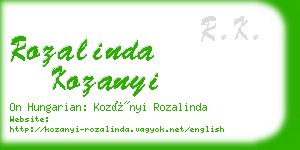 rozalinda kozanyi business card